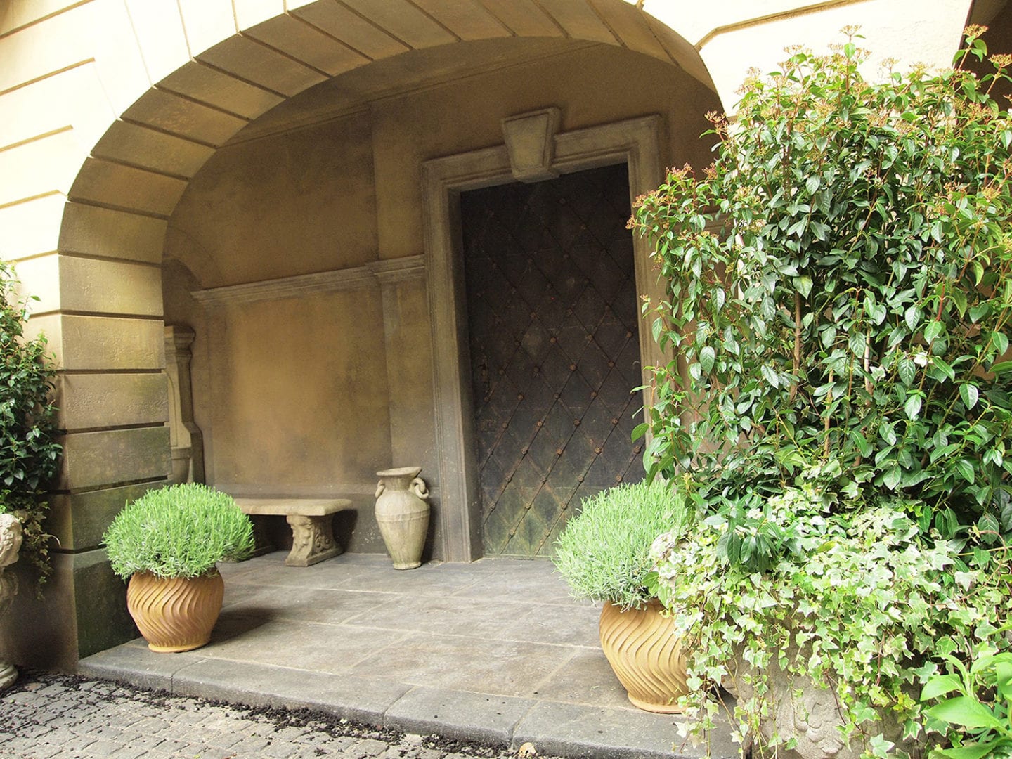 Courtyard bronze door